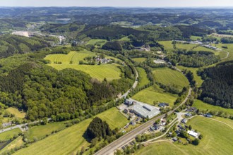 Aerial photo, Turk, Krummenerl, Meinerzhagen, Märkischer Kreis, Sauerland, North Rhine-Westphalia,
