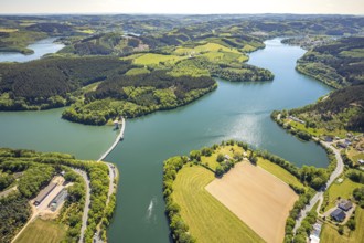 Aerial view, Lister dam, Meinerzhagen, Märkischer Kreis, Sauerland, North Rhine-Westphalia,