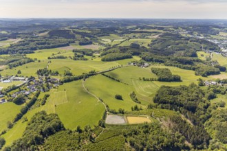 Aerial view, ponds at Volmestraße, sewage treatment plant, Meinerzhagen, Märkischer Kreis,