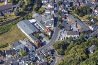 Aerial view, commercial area Balver Straße, Menden, Sauerland, Märkischer Kreis, North