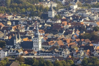 Aerial view, Old Town, evang. Große Marienkirche, Rathausstraße, Jakobikirche, Lange Straße,