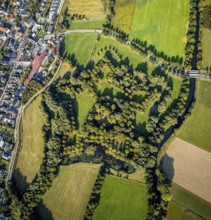 Aerial view, Lipperode Castle, in the forest, Lipperode, Lippstadt, Soest district, North