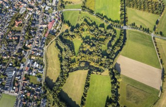 Aerial view, Lipperode Castle, in the forest, Lipperode, Lippstadt, Soest district, North