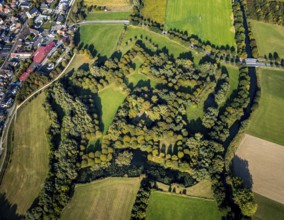 Aerial view, Lipperode Castle, in the forest, Lipperode, Lippstadt, Soest district, North