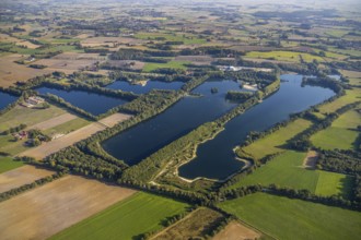 Aerial view, Alberssee, Rebbeke, Lippstadt, Kreis Soest, North Rhine-Westphalia, Germany, bathing