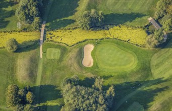 Aerial view, golf course, GolfClub Lippstadt, Lippstadt, Soest district, North Rhine-Westphalia,
