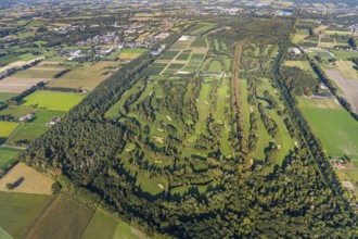 Aerial view, golf course, GolfClub Lippstadt, Lippstadt, Kreis Soest, North Rhine-Westphalia,