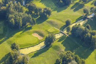 Aerial view, golf course, GolfClub Lippstadt, Lippstadt, Kreis Soest, North Rhine-Westphalia,
