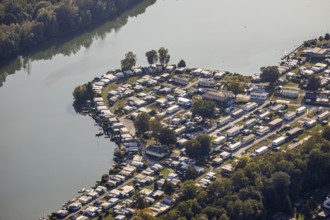 Aerial view, Camping Margaretensee, Lippstadt, Kreis Soest, North Rhine-Westphalia, Germany,