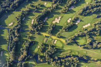 Aerial view, golf course, GolfClub Lippstadt, Lippstadt, Kreis Soest, North Rhine-Westphalia,