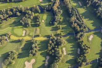 Aerial view, golf course, GolfClub Lippstadt, Lippstadt, Kreis Soest, North Rhine-Westphalia,