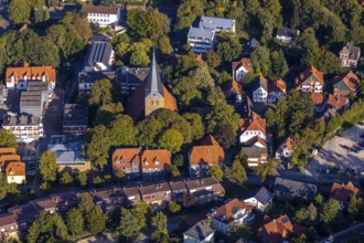 Aerial view, St. Andrew's Lutheran Church, Lübbecke, East Westphalia-Lippe, OWL, North