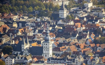 Aerial view, Old Town, evang. Große Marienkirche, Rathausstraße, Jakobikirche, Lange Straße,