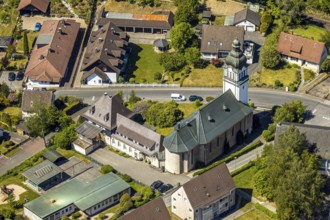 Aerial view, St Paul's Catholic Church, Lüdenscheid, Märkischer Kreis, Sauerland, North