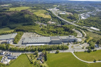 Aerial view, Leopold Kostal GmbH & Co. KG, An der Bellmerei, motorway A45, Lüdenscheid, Märkischer