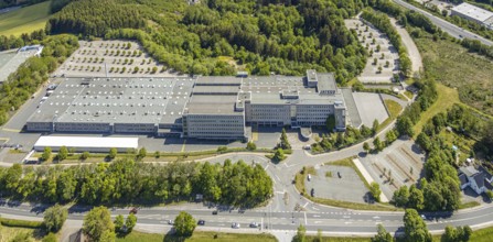 Aerial view, Leopold Kostal GmbH & Co. KG, An der Bellmerei, motorway A45, Lüdenscheid, Märkischer