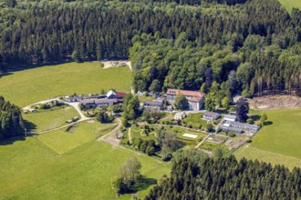 Aerial view, Fachklinik Spielwigge GmbH, Lüdenscheid, Märkischer Kreis, Sauerland, North