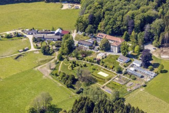 Aerial view, Fachklinik Spielwigge GmbH, Lüdenscheid, Märkischer Kreis, Sauerland, North