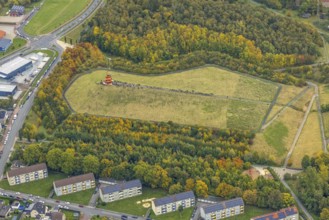 Aerial photo, thousands of spectators watched with great interest as the Gersteinwerk chimney was