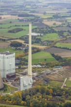 Aerial photo, thousands of spectators watched with great interest as the Gersteinwerk chimney was