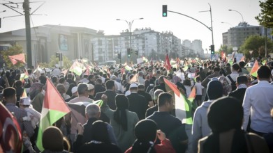 Gaziantep, Türkiye – October 11, 2025: Thousands of Turkish citizens take part in a large