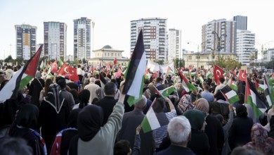 Gaziantep, Türkiye – October 11, 2025: Thousands of Turkish citizens take part in a large