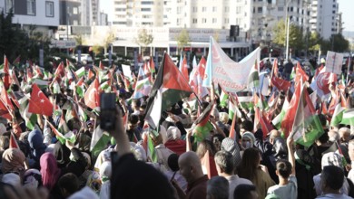 Gaziantep, Türkiye – October 11, 2025: Thousands of Turkish citizens take part in a large