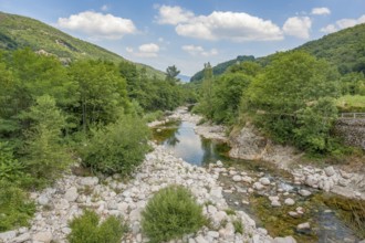 Idyllic natural scenery at the Ardeche river in southern France