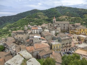 Aerial view showing a comune in Sicily named Castiglione di Sicilia