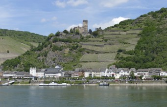Kaub with Gutenfels castle at the Middle Rhine area in Germany