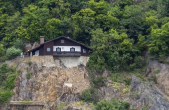 House at a rock face near Passau in Germany