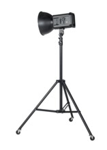 Professional studio flashlight isolated on white with clipping path
