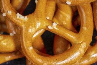 Full frame macro shot of some lye pretzels