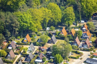 Aerial photo, holiday homes Ferienpark Wolfssee, Vehlingen, Isselburg, Lower Rhine, North