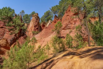 Impression around the Ochre Path near Roussillon, a commune in the Vaucluse department of the
