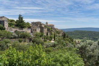Scenery around Gordes, a comune in the Provence region of southern France at summer time