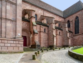 Saint-Die Cathedral in Saint-Die-des-Vosges, a commune in the Vosges department, Grand Est,
