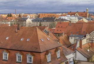 High angle view of Bamberg, a town in Upper Franconia in Bavaria, Germany