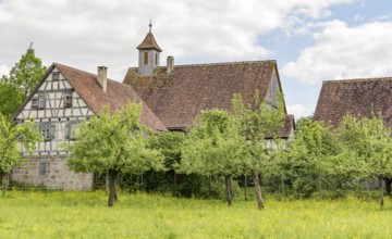 Idyllic small rural village in Southern Germany at early spring time
