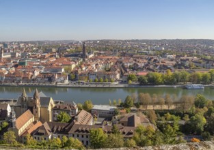 Aerial view of Wuerzburg, a franconian city in Bavaria, Germany