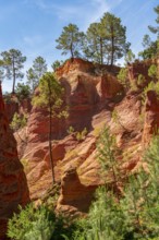 Impression around the Ochre Path near Roussillon, a commune in the Vaucluse department of the
