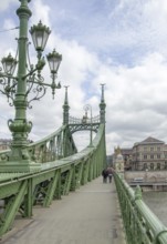 The Liberty Bridge across the river Danube in Budapest, hungary