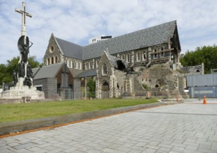 The damaged ChristChurch Cathedral in New Zealand