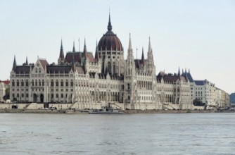 Scenery around the Hungarian Parliament Building in Budapest
