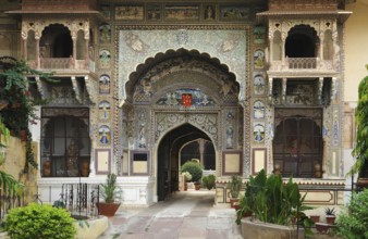 Scenery around the City Palace in Karauli, a city in Rajasthan, India