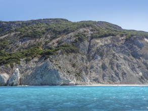 Sunny scenery at Lalaria beach in Skiathos, one of the greek Sporades islands