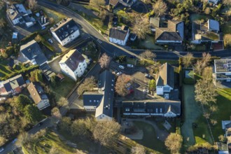Aerial view, local view Holthausen, Evang. Gnadenkirche, Holthausen, Hagen, Ruhr area, North