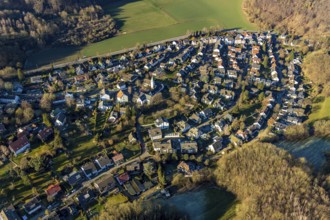 Aerial view, local view Holthausen, Evang. Gnadenkirche, Holthausen, Hagen, Ruhr area, North