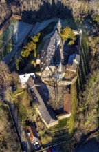 Aerial view, Hohenlimburg Castle, Hagen, Ruhr area, North Rhine-Westphalia, Germany, Alter