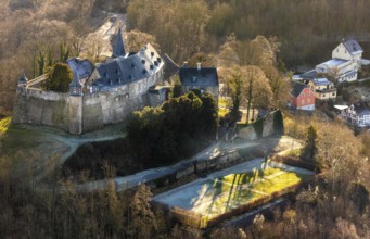 Aerial view, Hohenlimburg Castle, Hagen, Ruhr area, North Rhine-Westphalia, Germany, Alter
